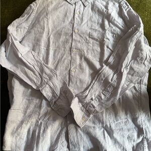 Uniqlo Men's Casual Light Gray Button Down Shirt